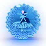 Colorful flat social media glow-in-the-dark letters